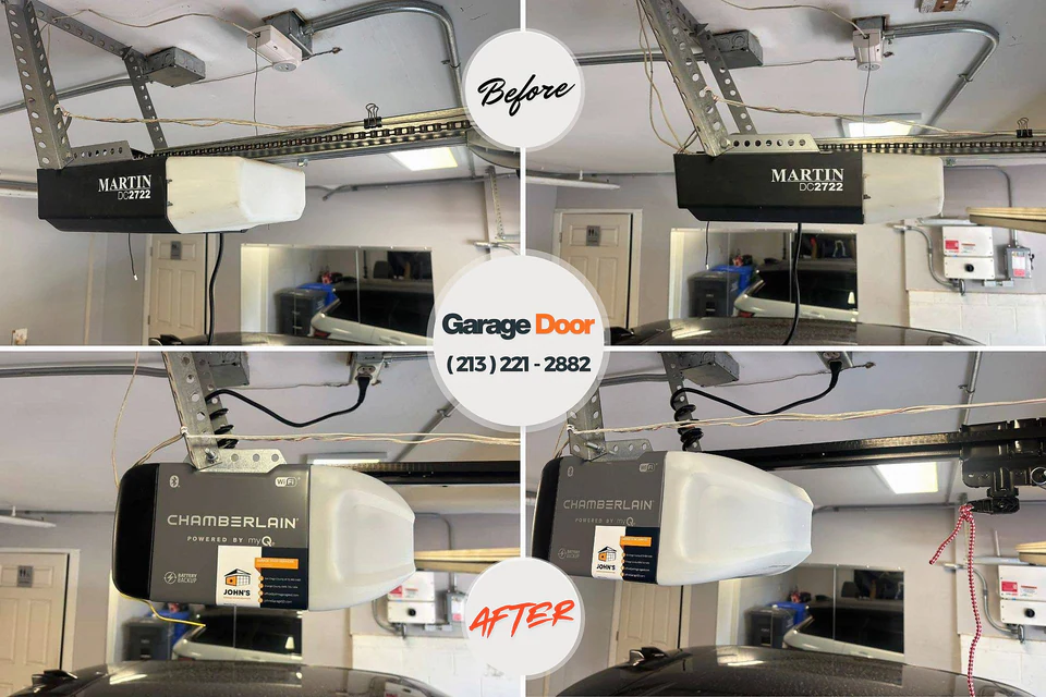 Before and after: garage door repair Hillsdale, NJ